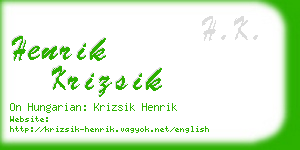 henrik krizsik business card